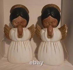 VTG Grand Ventures 18 African American Angle Blow Mold Christmas Nativity Lot 2