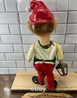 Vintage 1950s / 1960s Union Products 22 Elf with Lantern Christmas Blow Mold RARE