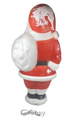 Vintage 50's Poloron Santa Claus Gold Beard Christmas Lighted Blow Mold 30 USA