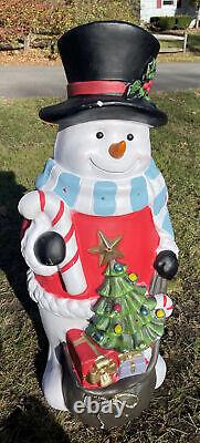 Vintage Blow-Mold Snowman(Frosty) Gift Bag LED Twinkle Lights 37 Weighted