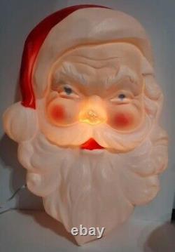 Vtg 1987 Union Blow Mold Santa Head Santa Face Lighted Christmas Decor Large 21