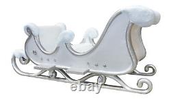 White Santa Sleigh Family Size 4 Seater w Snow White & Silver 10F Indoor Outdoor